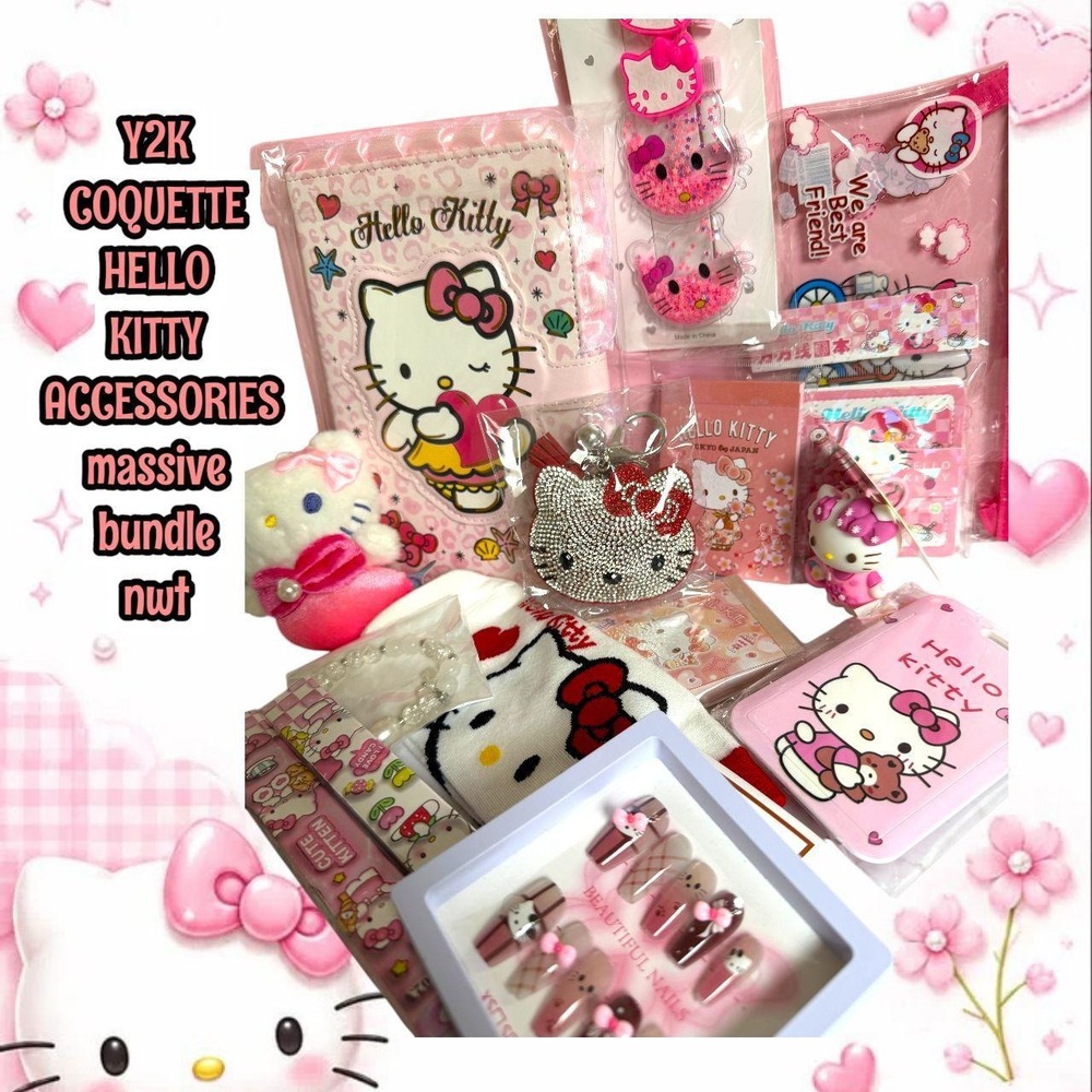 Brand new massive Hello Kitty stationery and accessory bundle lot.